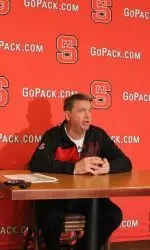 Coach Moore addresses the media at Backyard Bistro on Wednesday, Oct. 30