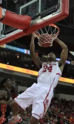 T.J. Warren dunks home two of his game-high 23 points in NC State's win over Campbell.