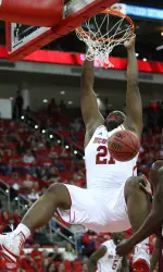 BeeJay Anya blocked five shots at Tennessee.