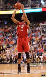 Lorenzo Brown puts up a shot.