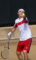 Senior Austin Powell earned his way into the singles round of 16 on Friday at the 2014 USTA/ITA Carolina Regionals