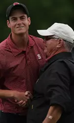 Head coach Richard Sykes with 2009 NCAA Champion Matt Hill