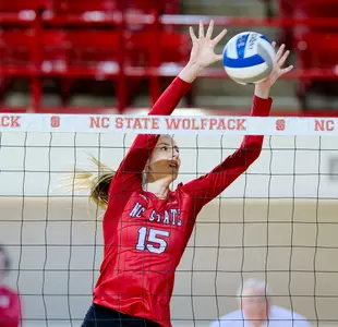 NC State volleyball senior day. Kaitlyn Kearney (15) (Photo credit: Greg Mintel)