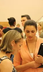 Elisha Hande was one of over 60 NC State student-athletes to participate in the 1st And Goal job fair.