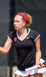 Rachael James-Baker leads the Wolfpack with 12 singles victories on the year.