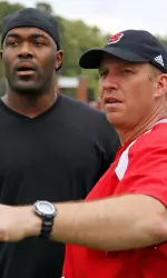 NC State coach Dave Doeren with Mario Williams