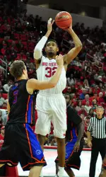 Kyle Washington recorded a double-double when the Pack played at Virginia last month.