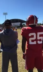 RBs coach Des Kitchings with Fr. Reggie Gallaspy
