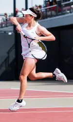 Tayla Stenta picks up a point for the Pack in singles play at Syracuse