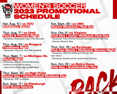 Promotional Giveaway Schedule