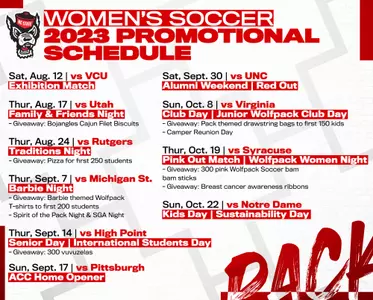 2023 WSOC Home Promotional Schedule