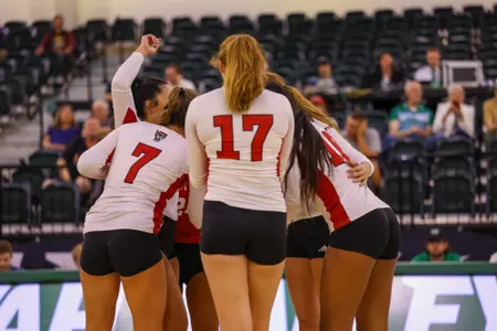 VB Team huddle UVU Invitational
