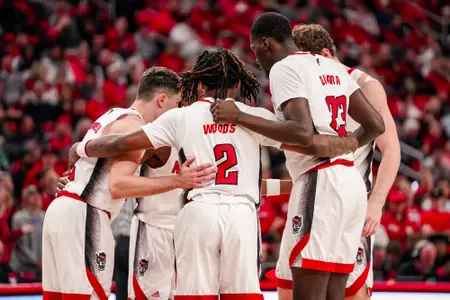 Team huddle vs Wake Forest