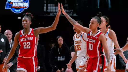 Saniya Rivers Aziaha James High Five Elite Eight 2024