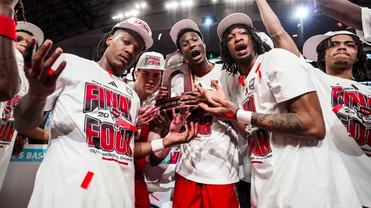 MBB Celebrating advancing to Final Four