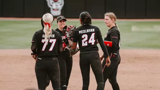 Infield during g2 vs #5 Duke 4/27/24