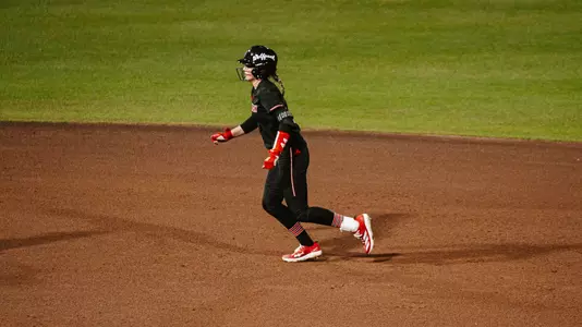 Taylor Ensley running the bases in Feb. 2025
