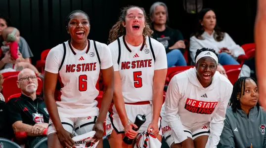 the bench gets excited in its game vs. High Point