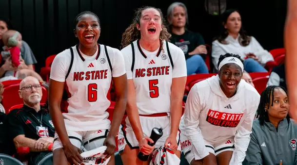 the bench gets excited in its game vs. High Point