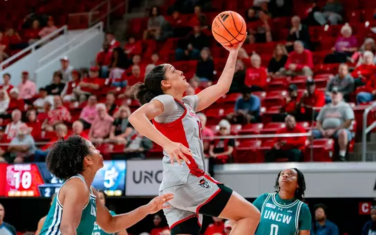 Khamil Pierre drives to the hoop for a layup