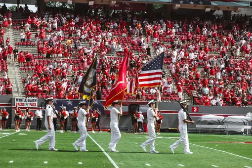 Flags for national anthem