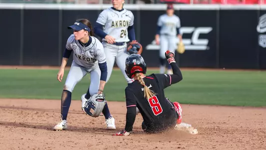 Carly Short sliding into second vs Akron 2/21/26