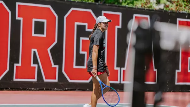 Mia Slama at Women's Tennis Practice Ahead of the Elite team Eight in Athens, Georgia