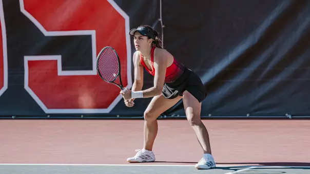 Lavinia Tanasie during women's tennis' Elite Eight match against Georgia.