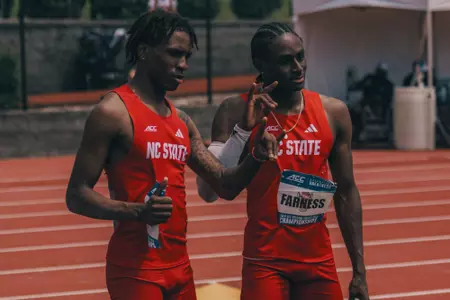 Ryan John & Ryan Farness at 2026 ACC Outdoor Track & Field Championships after finishing third and fifth in triple jump