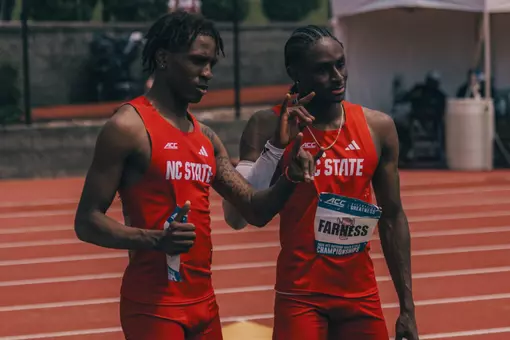 Ryan John & Ryan Farness at 2026 ACC Outdoor Track & Field Championships after finishing third and fifth in triple jump