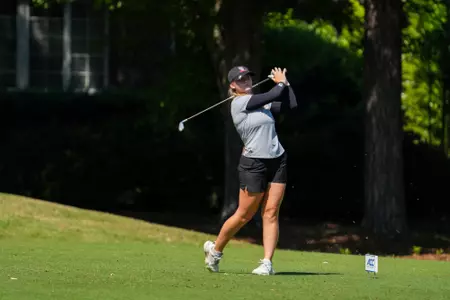 Lindsay McGrath Swings the Golf Club at ACC Championship