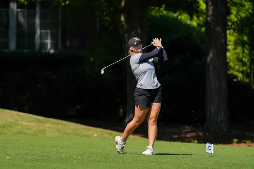 Lindsay McGrath Swings the Golf Club at ACC Championship