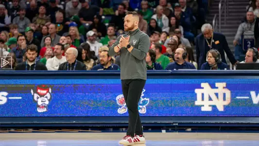 Patrick Stacy clapping at ND game