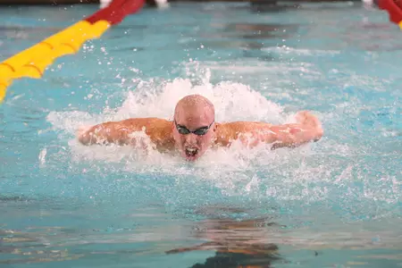 Kyler Van Swol had two victories for team Maroon in the men's intrasquad meet Friday.