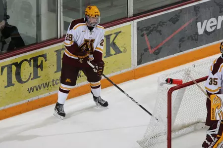Nate Schmidt and Minnesota opened the season with a sweep against Sacred Heart.