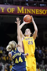 Junior Katie Loberg had 12 points and seven rebounds in the Gophers' season-opening win.