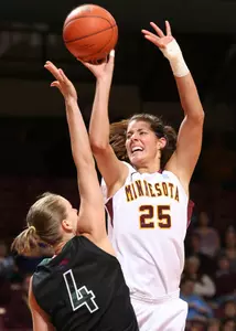 Junior Katie Loberg had 15 points and a career-best 13 rebounds vs. the Bobcats.