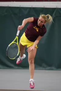 Yuliana Umanets won her singles match on Friday.