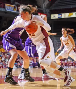 Senior Jackie Voigt had 12 points and six rebounds against the Beavers.