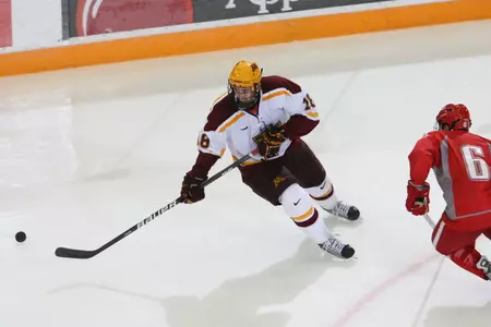 Nick Larson put Minnesota up 1-0 with an early first-period goal.