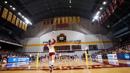 Ashley Wittman serving during the 2010 NCAA Tournament