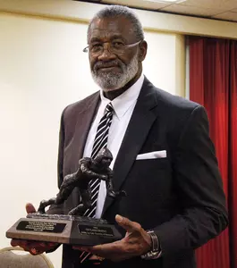 Bobby Bell with his Outland Trophy.