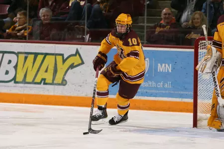 Ben Marshall scored Minnesota's first goal of the game, snapping an 11-game drought without a goal.