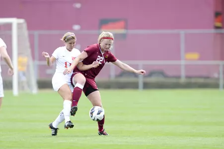 Lauren Bauer scored her first goal of the season today, the game-winner, against Nebraska.