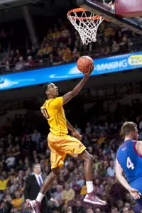 Austin Hollins leads the Gophers in scoring this season at 15.0 points per game.