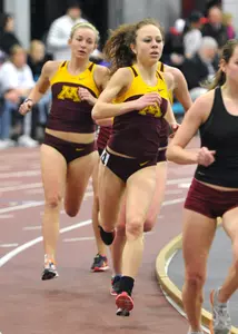Molly Kayfes hit one of many new personal best times this afternoon at Iowa State. Kayfes clocked in at 9:36.05 in the 3,000m