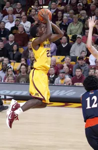 Sophomore guard came off the bench to score five points and lead the Gophers with a career-high seven rebounds.