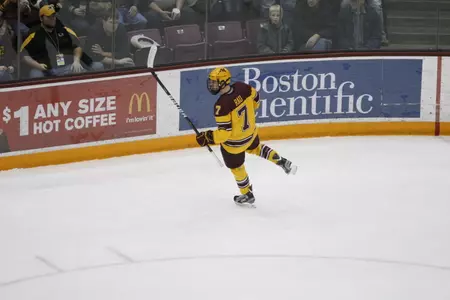 Kyle Rau had a goal and an assist for the Gophers.