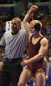 Zach Sanders will wrestle for the last time in the Maroon and Gold today. The senior is now a four-time All-American and just the sixth wrestler in Minnesota history to accomplish this.