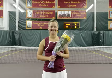 Magdalena Wiecha won in singles and doubles in her final home match last week.